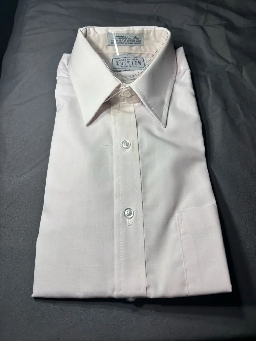 New American Edition Men’s Light Pink Dress Shirt Short Sleeve Size 15.5